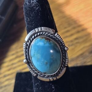 Turquoise Set In Sterling Silver Ring